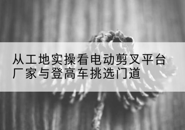 鞍山电动剪叉升降平台厂家-从工地实操看电动剪叉平台厂家与登高车挑选门道
